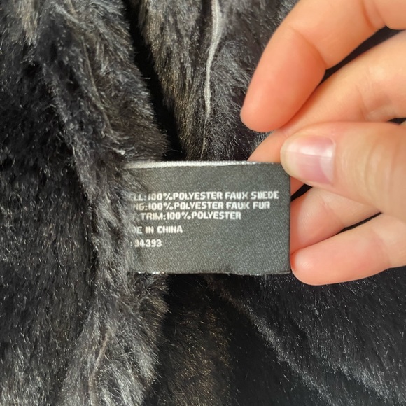 Coffee Shop New York Faux Fur & Suede Jacket Size L - Picture 3 of 3